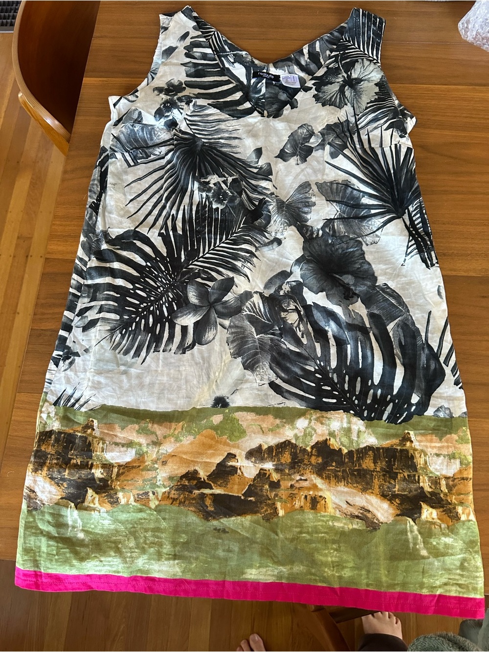 NWOT 100% Cotton Tropical Print Dress Handmade in France 🇫🇷